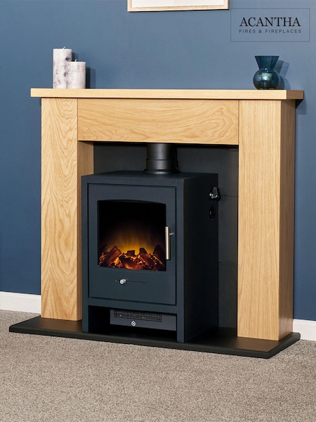 Acantha Grey Bergen Charcoal Electric Stove (Q92490) | £240