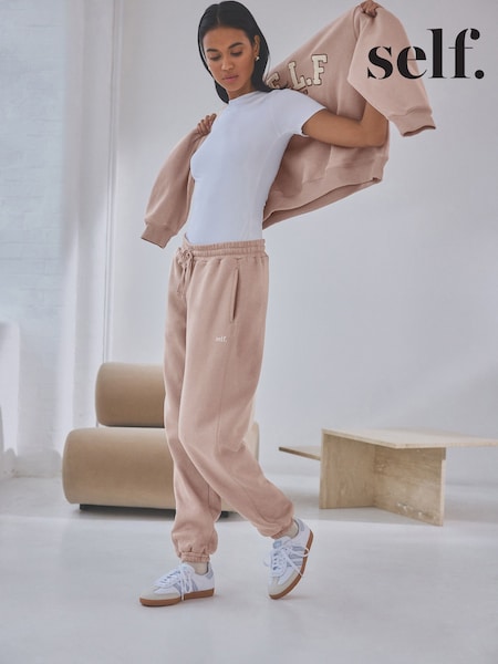 self. Neutral Cuffed Joggers (Q92510) | £22