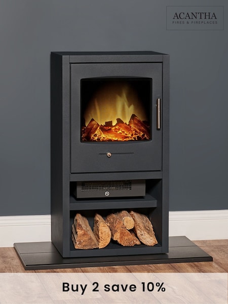 Acantha Grey Bergen XL Charcoal Electric Stove (Q92524) | £330
