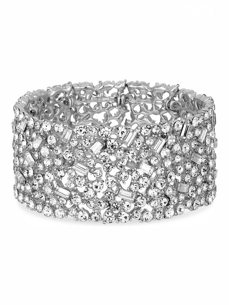 Mood Silver Tone Crystal Multi Stone Stretch Bracelet (Q92636) | £18