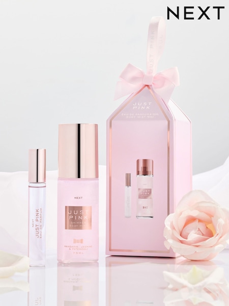Just Pink 10ml Perfume and 75ml Shimmer Body Mist Gift Set (Q93239) | £10