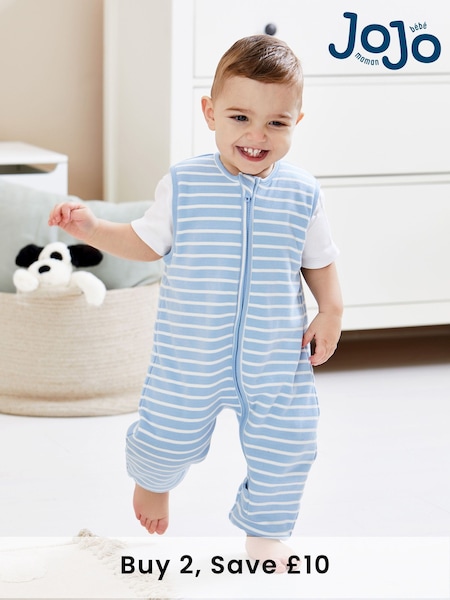 JoJo Maman Bébé Blue Stripe 1.5 Tog Sleep Snuggler (Q93358) | £34