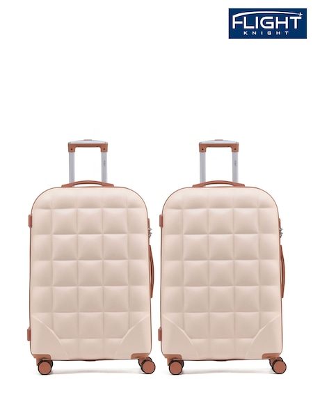 Flight Knight Set Of 2 Large Check-In Hold Luggage Bubble Hardcase Travel Black Suitcases (Q93360) | £140