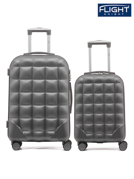 Flight Knight Medium & Large Check-In Hold Luggage Bubble Hardcase Travel Suitcases Set of 2 (Q93401) | £120