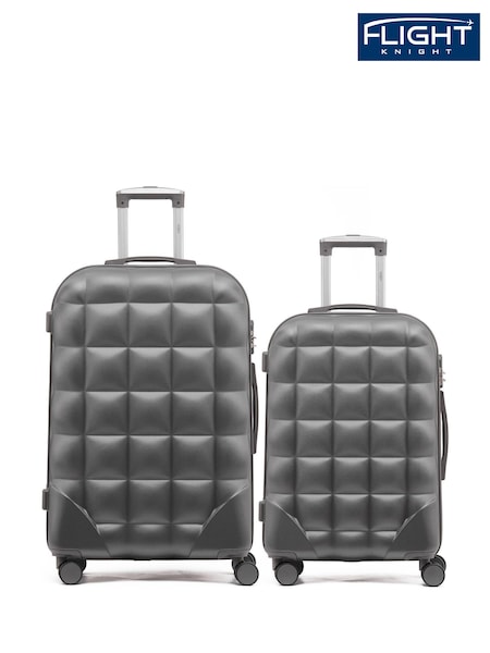 Flight Knight Medium Check-In & Small Carry-On Bubble Hardcase Travel Black Luggage Set of 2 (Q93404) | £100