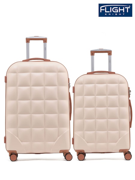 Flight Knight Medium Cream Check-In & Small Carry-On Bubble Hardcase Travel Luggage Set Of 2 (Q93437) | £100
