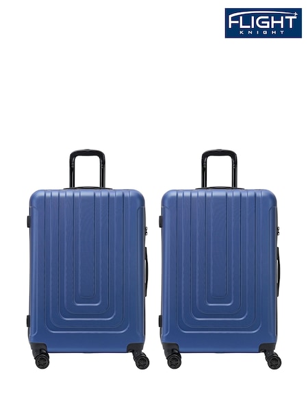 Flight Knight Medium Check-In Hold Luggage Hardcase Travel Black Suitcases Set Of 2 (Q93447) | £115