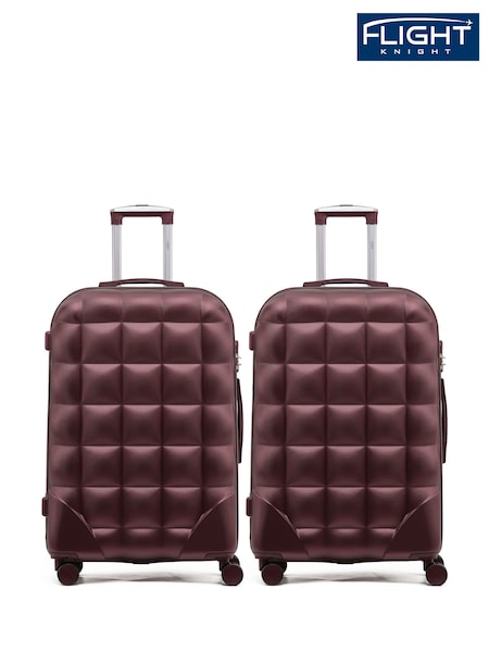 Flight Knight Set Of 2 Large Check-In Hold Luggage Bubble Hardcase Travel Black Suitcases (Q93483) | £140