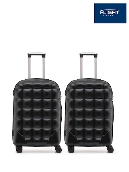 Flight Knight Medium Check-In Hold Luggage Bubble Hardcase Travel Brown Suitcases Set Of 2 (Q93486) | £115