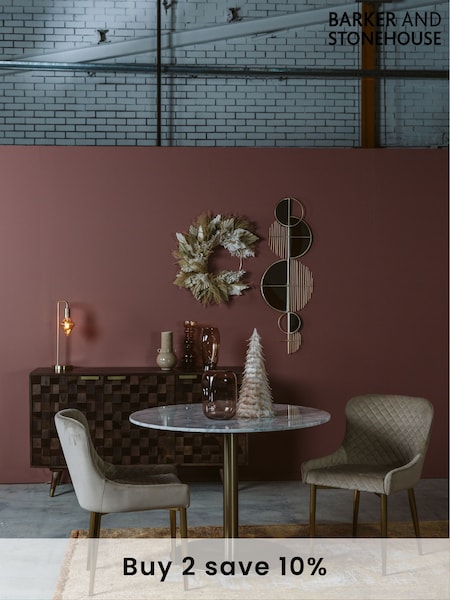 Barker and Stonehouse White Apollo Marble Round Dining Table (Q93688) | £465