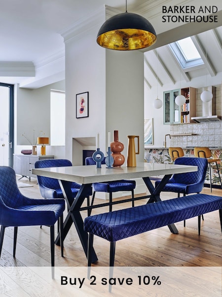 Barker and Stonehouse Grey Kalmer Concrete Look 160cm 6 Seater Dining Table (Q93697) | £355