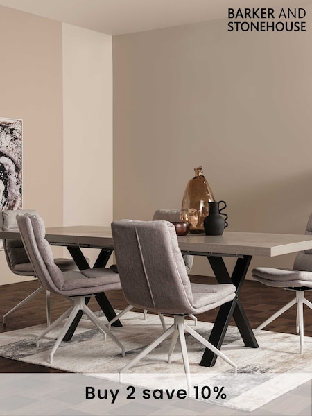 Barker and Stonehouse Grey Kalmer Concrete Look 6-8 Seater Extending Dining Table (Q93731) | £495