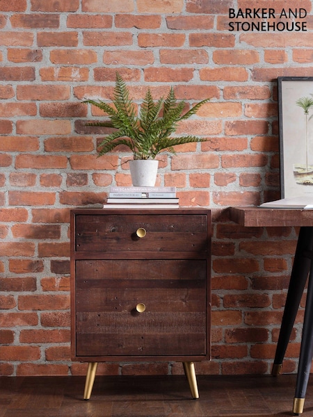 Barker and Stonehouse Brown Modi Reclaimed Wood Filing Cabinet (Q93734) | £225