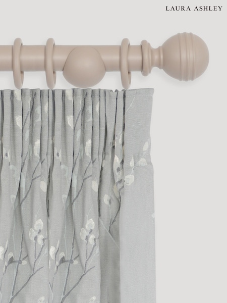 Laura Ashley Truffle Ribbed Ball 35mm Wood Curtain 360cm Pole (Q93741) | £105