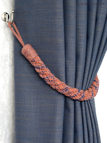 Laura Ashley Crimson Mix Set of Two Felton Rope Tie Backs (Q93743) | £40