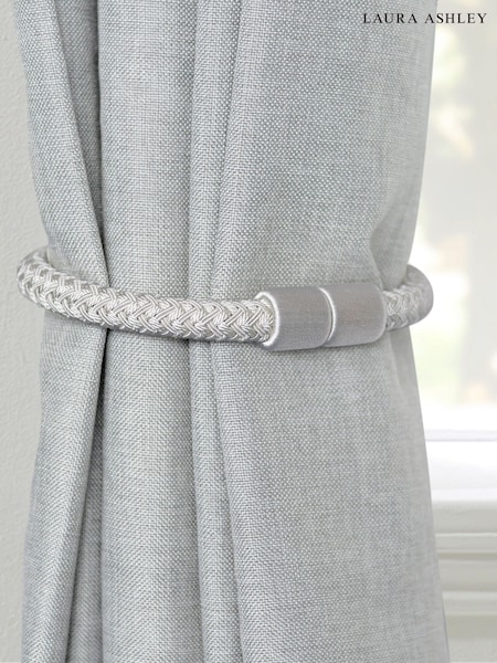 Laura Ashley Silver Set of Two Ellesmere Magnetic Tiebacks (Q93769) | £20