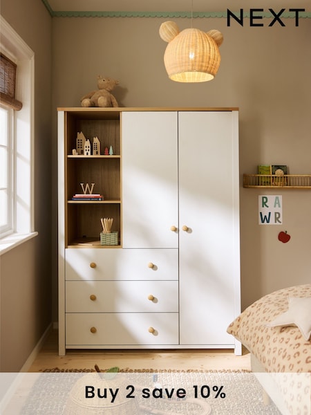 White Malvern Cream Kids Triple Wardrobe (Q93925) | £799