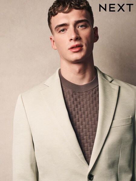Neutral Motionflex Stretch Textured Jersey Blazer (Q94209) | £20