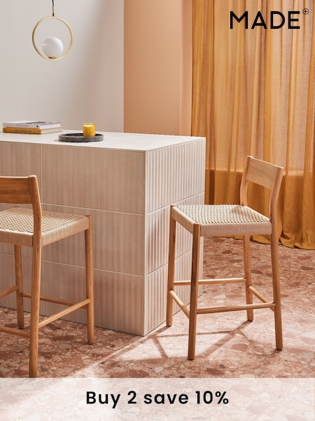 MADE.COM Natural Rhye Bar Stool (Q94564) | £279