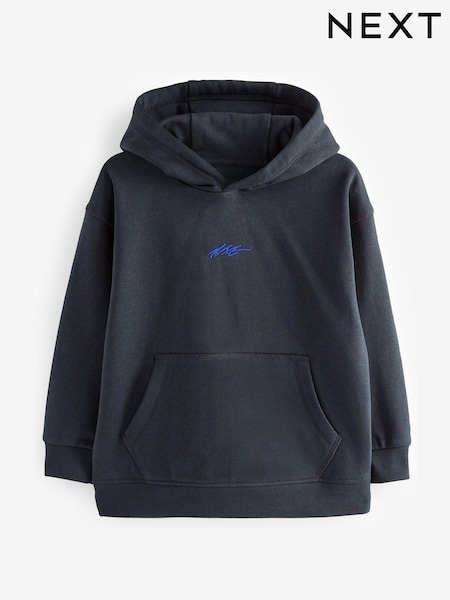 Navy Blue Plain Jersey Hoodie (3-16yrs) (Q94572) | £9 - £14