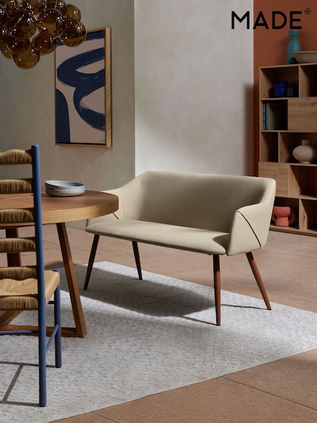 MADE.COM Ecru Marl and Walnut Lule Dining Bench (Q94575) | £379