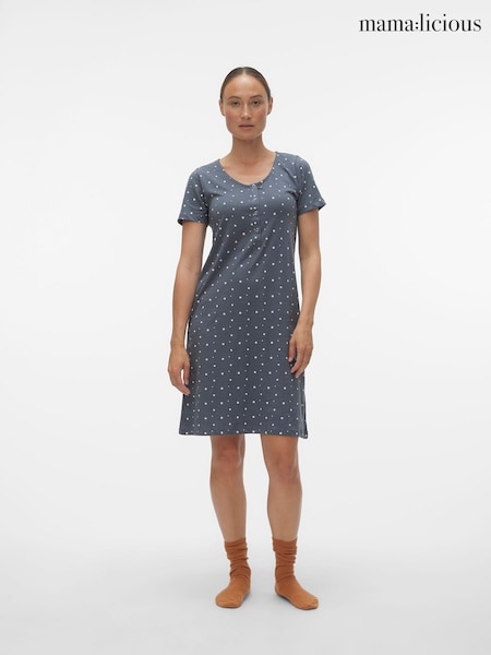 Mamalicious Grey Maternity And Nursing Nightie (Q94684) | £24