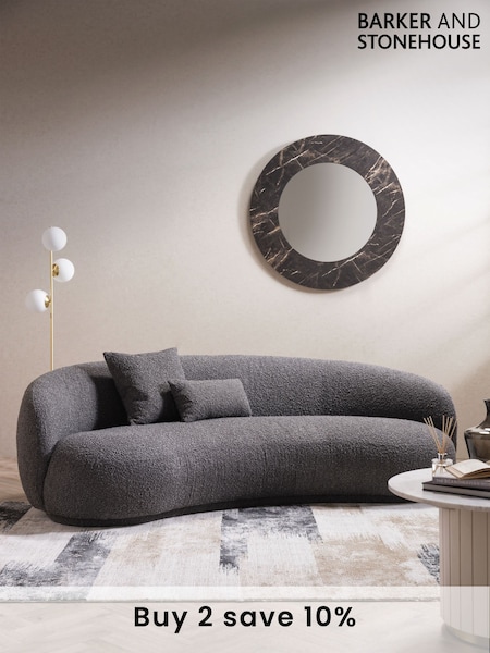 Barker and Stonehouse Dark Grey Margot Boucle Sofa (Q95606) | £945