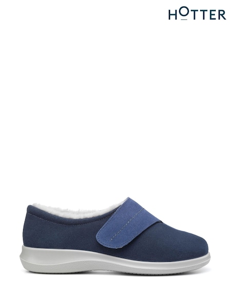Hotter Blue Wrap Touch Fastening Slippers (Q95682) | £59