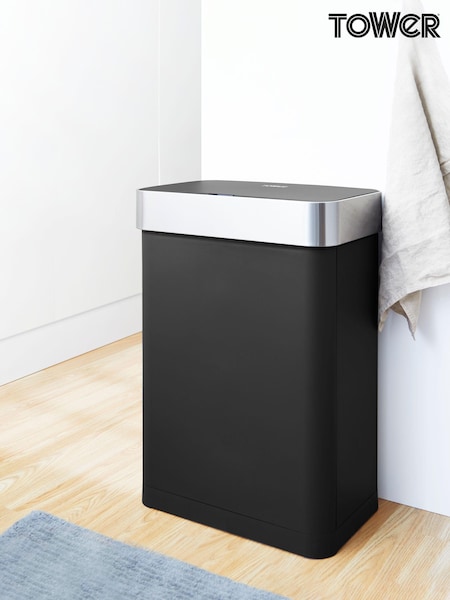Tower Black 60L Compact Sensor Bin (Q96039) | £100