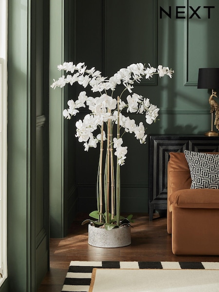 White Real Touch Artificial Extra Large Floor Standing Orchid (Q96162) | £250