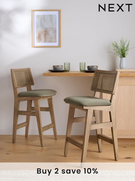 Soft Velvet Sage Green Abel Bar Stool (Q96182) | £185