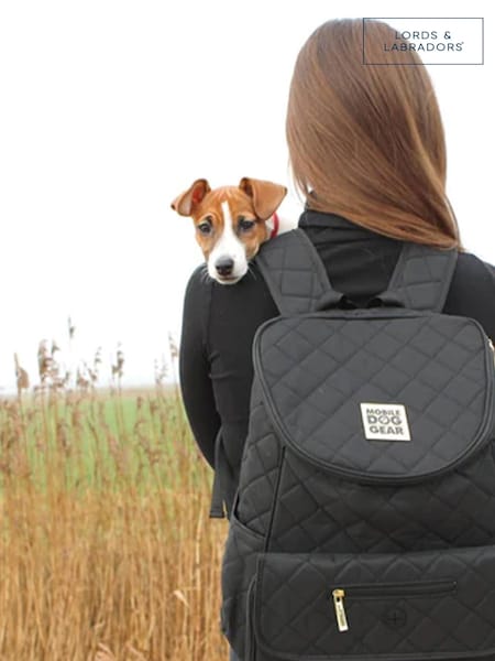 Lords and Labradors Black Weekender Dog Backpack (Q96221) | £50