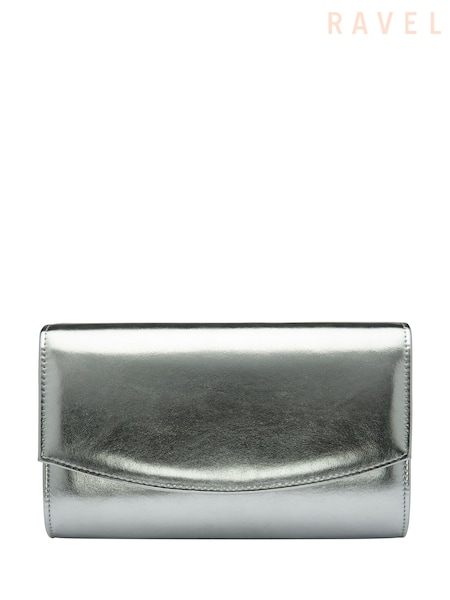 Ravel Silver Clutch Bag with Chain (Q96460) | £45