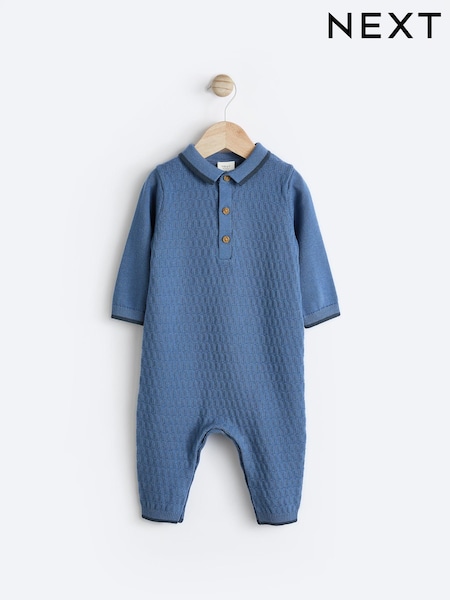 Blue Baby Knitted Romper (0mths-2yrs) (Q96788) | £16 - £18