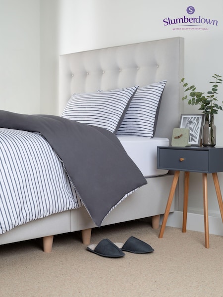Slumberdown Coverless Comfort Printed Grey Stripe Duvet (Q97073) | £30 - £40
