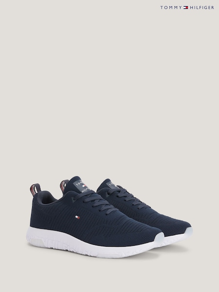 Tommy Hilfiger Blue Corporate Knit Runner Trainers (Q97206) | £100