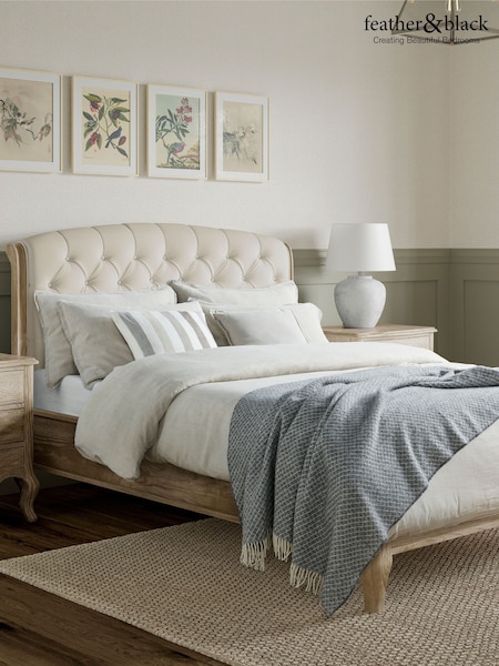 Feather & Black Pale Weathered Oak Salcombe Bed (Q97367) | £1,300 - £1,500