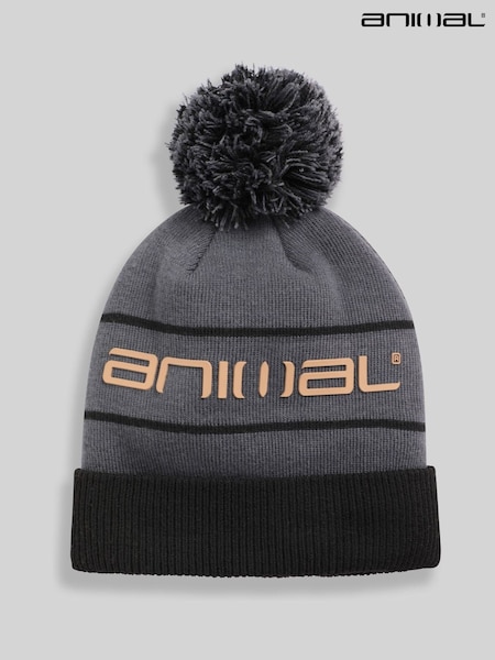 Animal Grey Dylan Ski Pom Beanie (Q97523) | £20