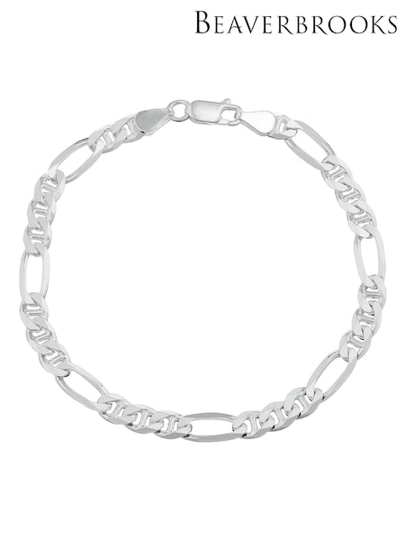 Beaverbrooks Sterling Silver Figaro Bracelet (Q97710) | £70