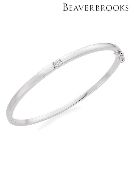 Beaverbrooks Silver Cubic Zirconia Bangle (Q97730) | £165