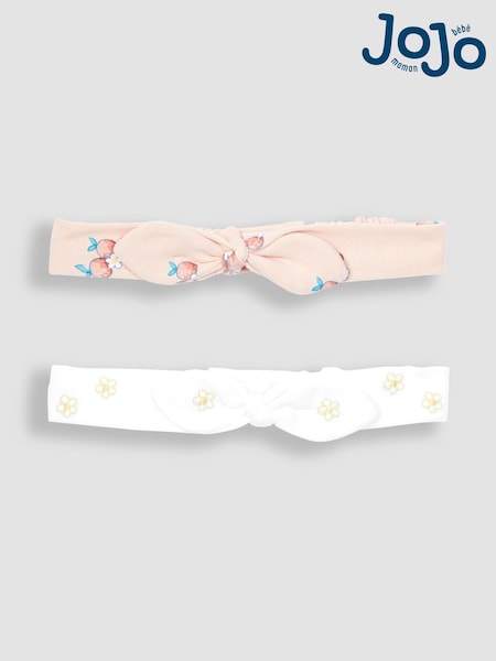 JoJo Maman Bébé Coral Pink 2-Pack Pretty Headbands (Q97762) | £7.50