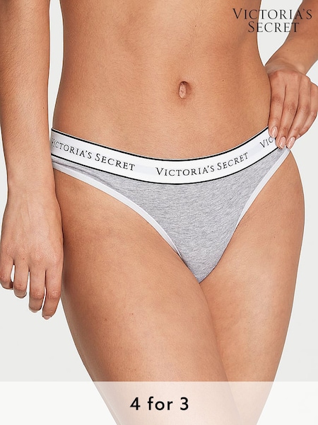 Victoria's Secret Grey Heather Thong Knickers (Q98061) | £9