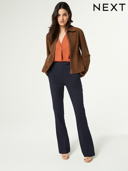 Navy Tailored Bootcut Trousers (Q98089) | £30