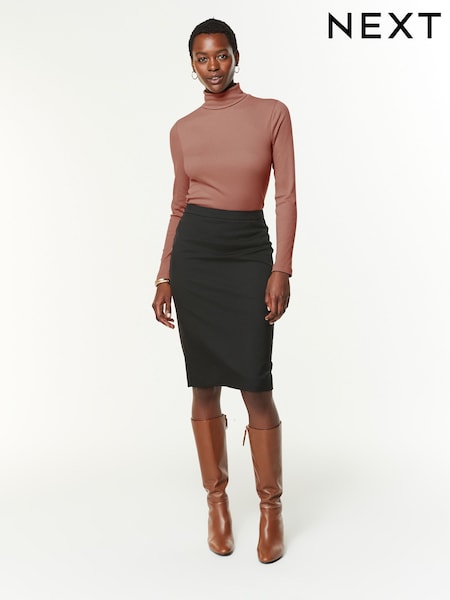 Black Tailored Pencil Skirt (Q98098) | £28