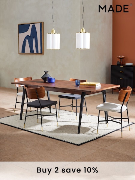 MADE.COM Dark Mango Wood Lucien 6 to 8 Extending Dining Table (Q98621) | £1,499