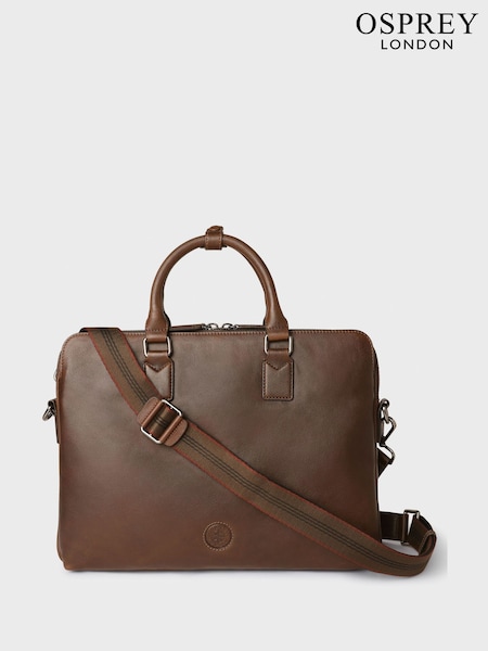 Osprey London The Compass Leather Laptop Brown Bag (Q98802) | £295