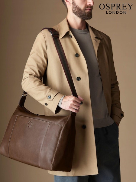 Osprey London The Compass Leather Stowaway Brown Bag (Q98803) | £345