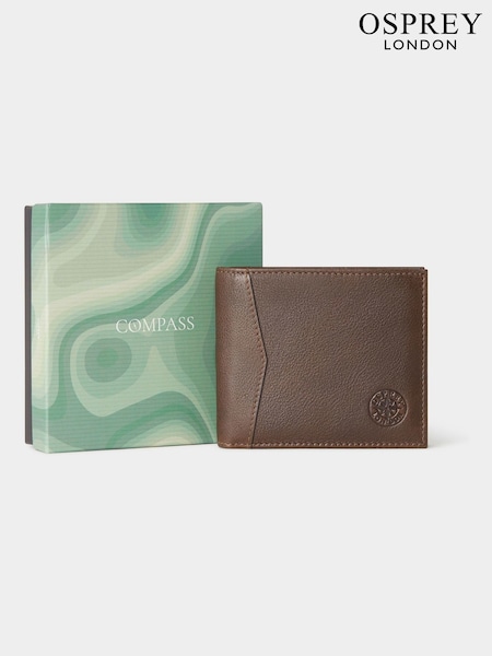 Osprey London The Compass Leather Coin Brown Wallet (Q98810) | £69