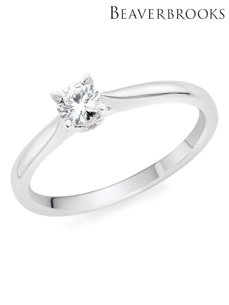 Beaverbrooks 9ct White Gold Diamond Solitaire Ring (Q99145) | £1,100