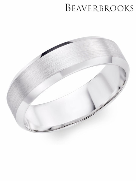 Beaverbrooks White Gold 9ct Mens Wedding Ring (Q99146) | £995